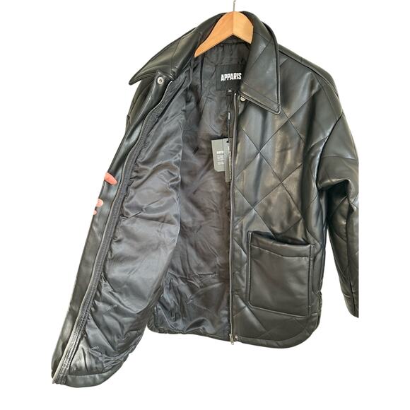 APPARIS Stevie Quilted Faux Leather Shirt Jacket XS NWT - Picture 10 of 14
